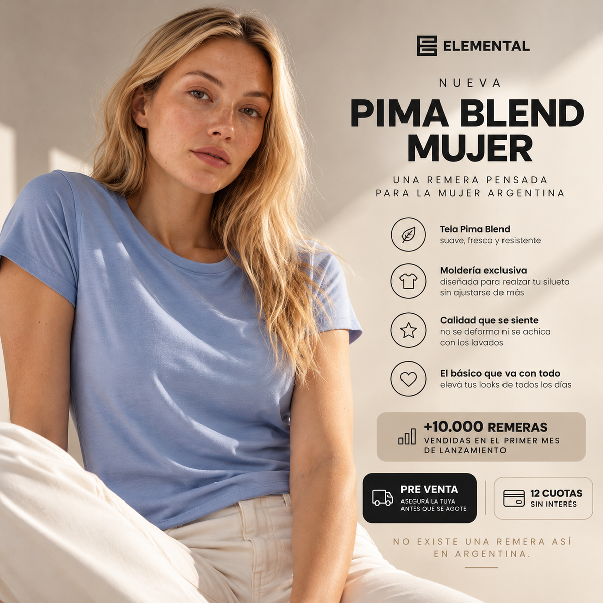 Packs de Remera Elemental Mujer